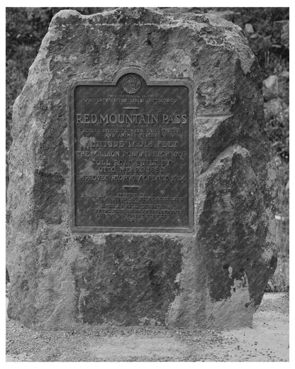 Red Mountain Pass Marker Million Dollar Highway 1940