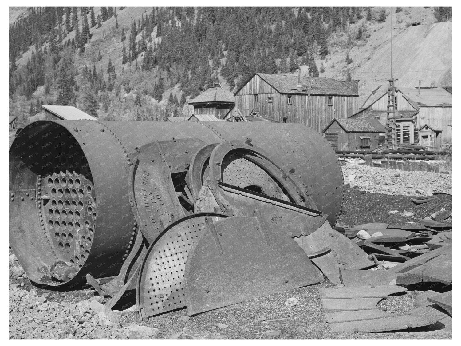 1940 Vintage Tubular Boiler Remains in Eureka Colorado