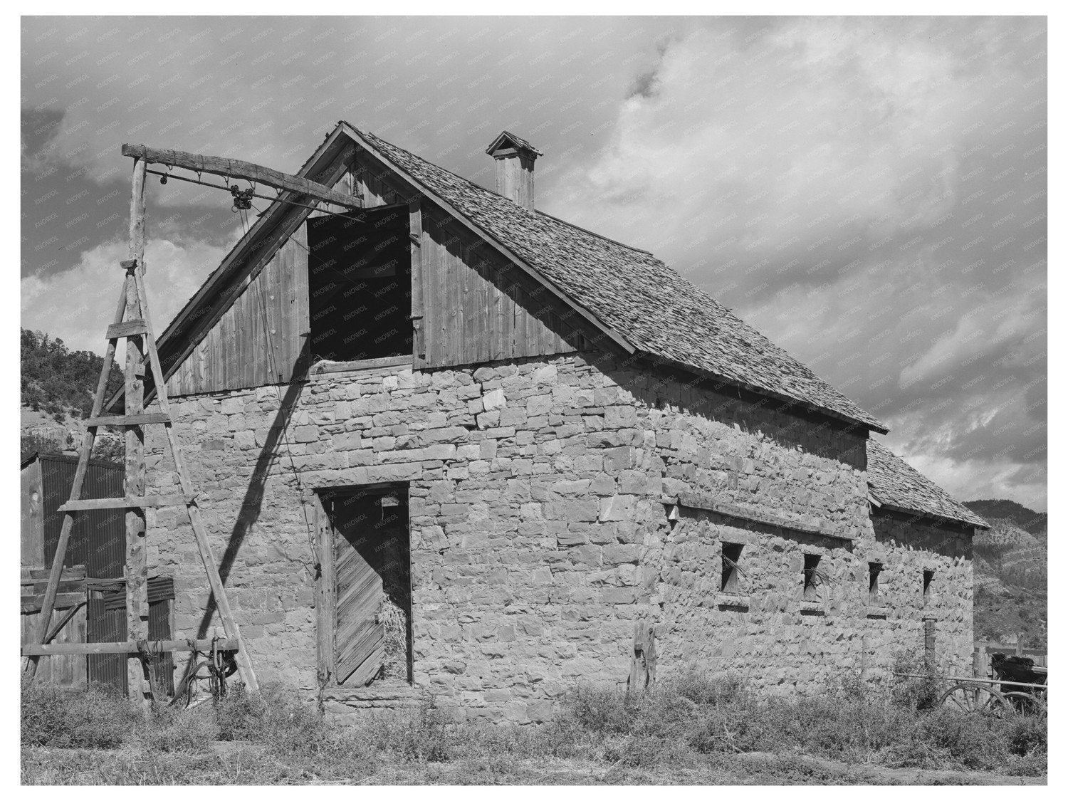 Vintage Brick Barn Animas River Valley Colorado 1940