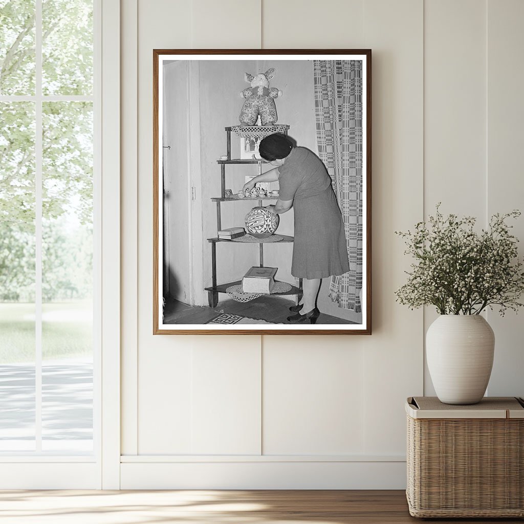 Wife of Merchant Arranging Bric-a-Brac Concho Arizona 1940