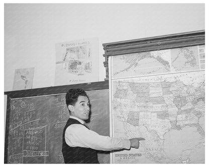 School Teacher Instructing Geography Class Concho Arizona 1940