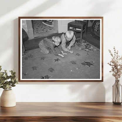Children Playing Marbles in Mormon Home Santa Clara 1940