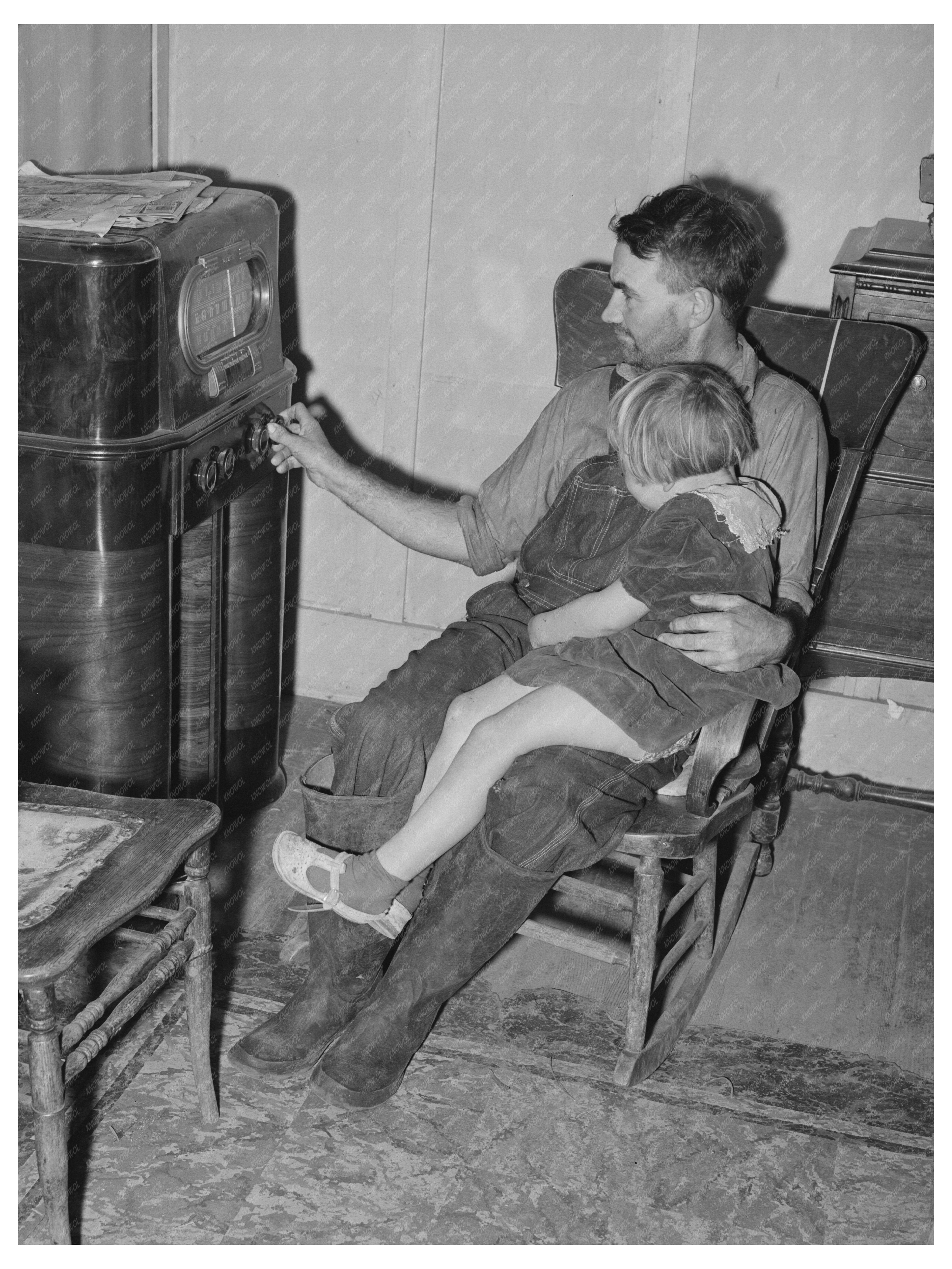 John Frost and Daughter Listening to Radio 1940