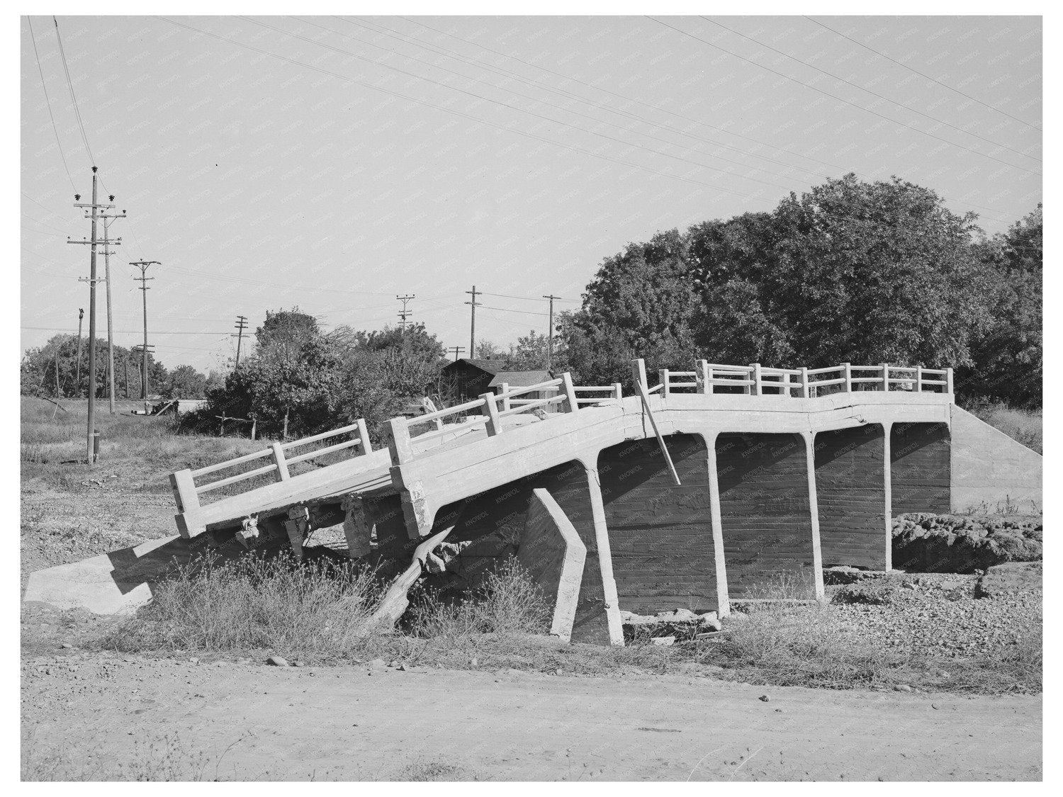 1940 Tehama County Bridge Flood Damage Sacramento River