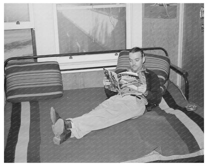 Worker in Bunkhouse at Earl Fruit Company Ranch 1940