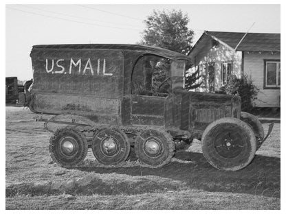 U.S. Mail Truck in Snowy Nevada County California 1940