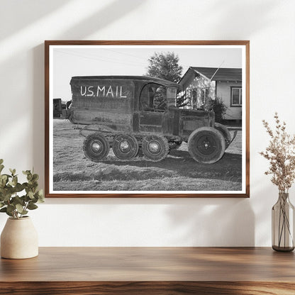 U.S. Mail Truck in Snowy Nevada County California 1940