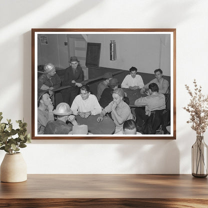 Construction Workers Playing Cards at Shasta Dam 1940