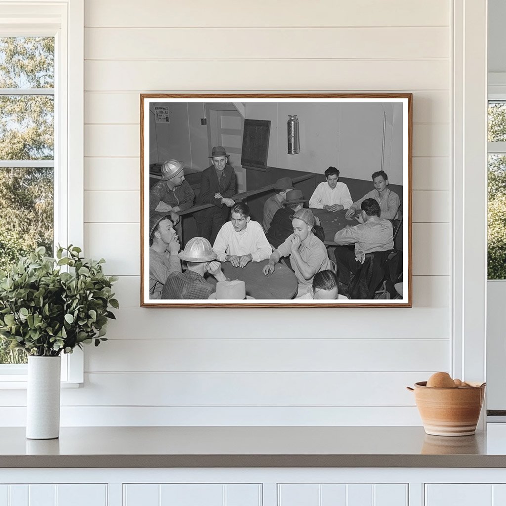 Construction Workers Playing Cards at Shasta Dam 1940