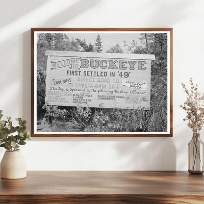 Buckeye City Limits Sign Shasta County California 1940