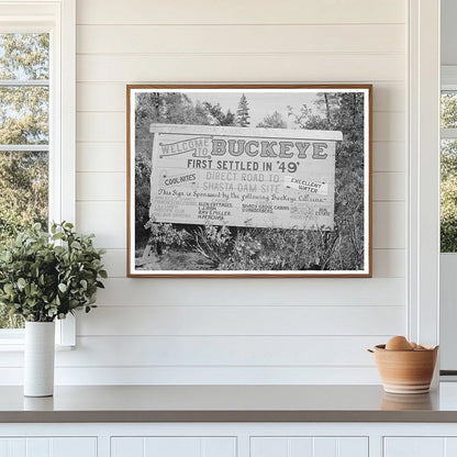 Buckeye City Limits Sign Shasta County California 1940