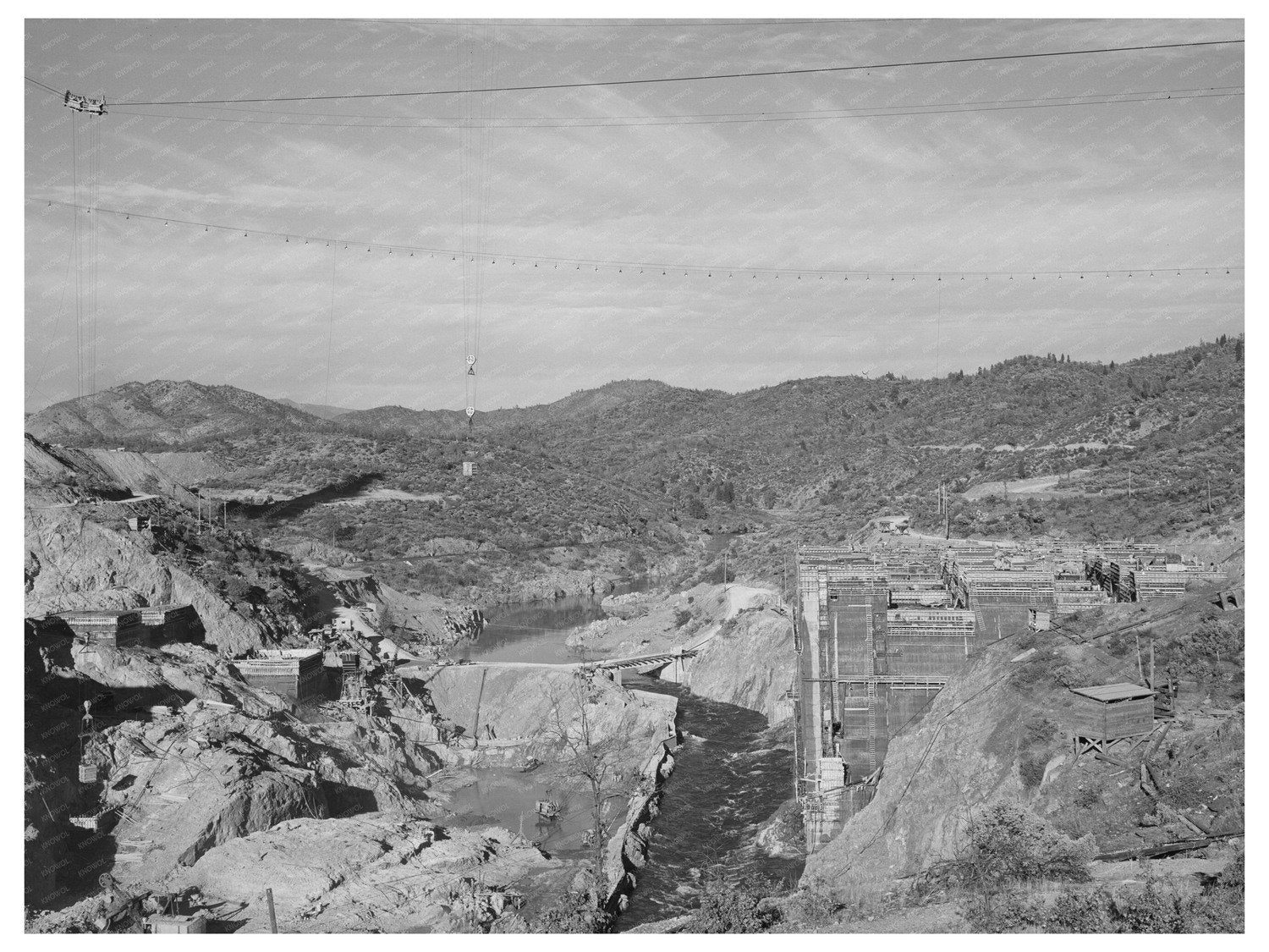 Shasta Dam Under Construction Shasta County California 1940