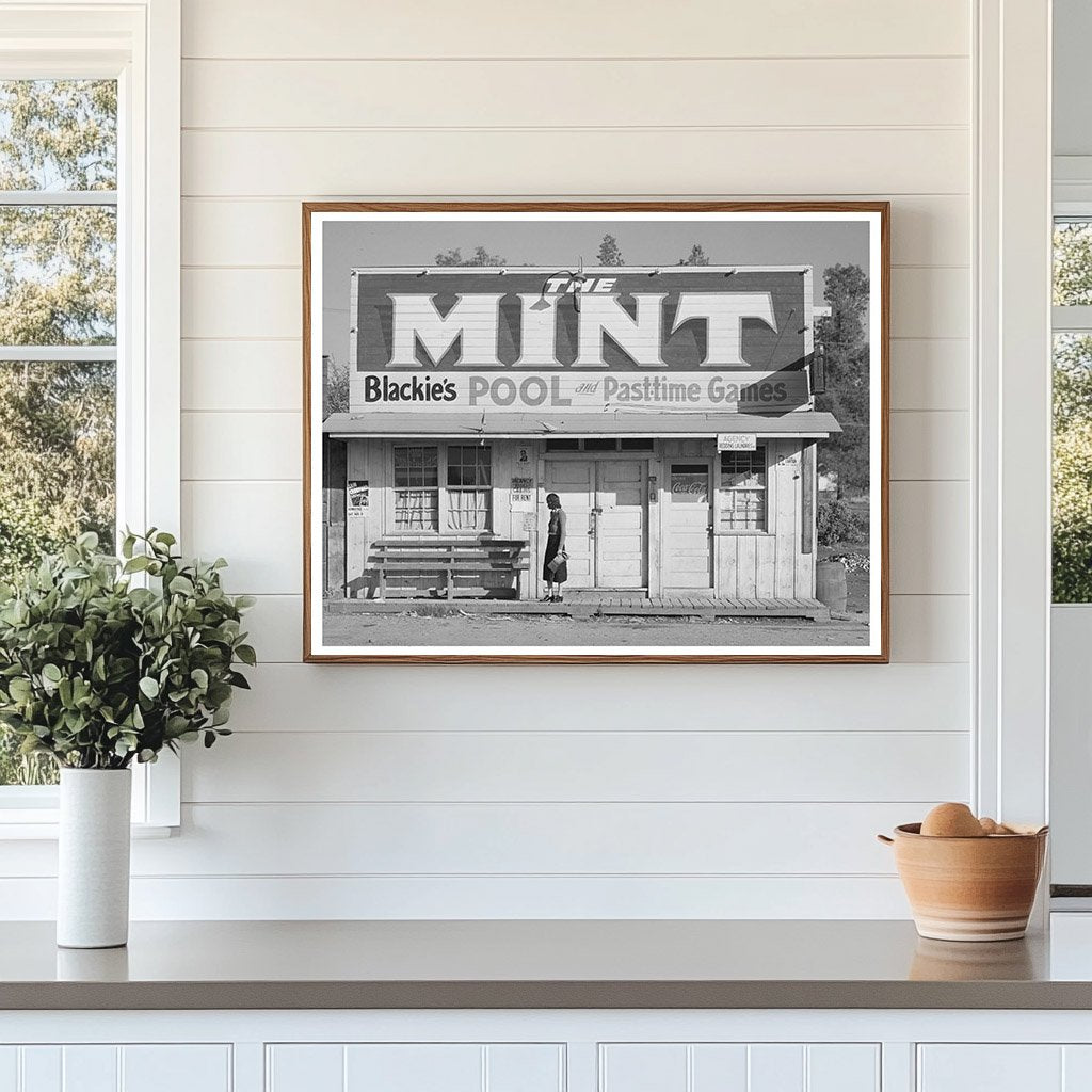 Vintage Pool Hall in Central Valley California 1940