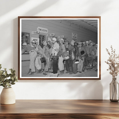 1940 Construction Workers Receiving Pay at Shasta Dam