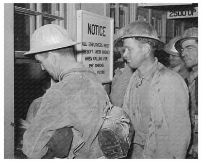 Shasta Dam Construction Workers Receiving Pay 1940