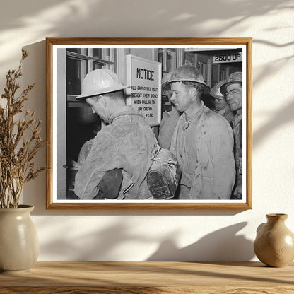 Shasta Dam Construction Workers Receiving Pay 1940