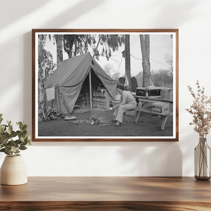 1940 Family Living in Tent Mission Valley California