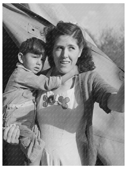 Mother and Child in Tent Home Mission Valley California 1940