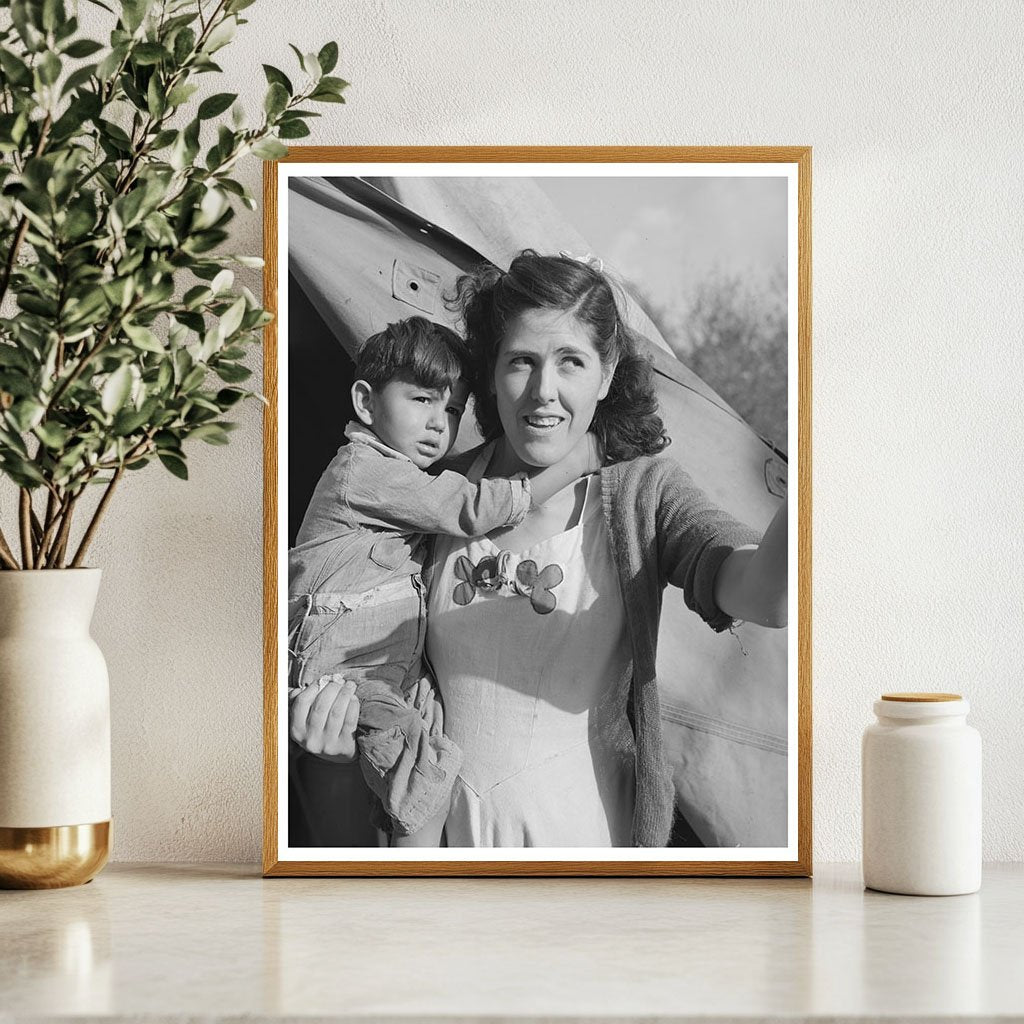 Mother and Child in Tent Home Mission Valley California 1940