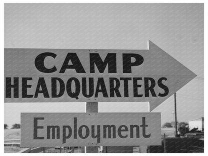 1940 San Diego Coast Artillery Camp Headquarters Sign