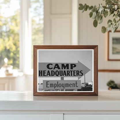 1940 San Diego Coast Artillery Camp Headquarters Sign