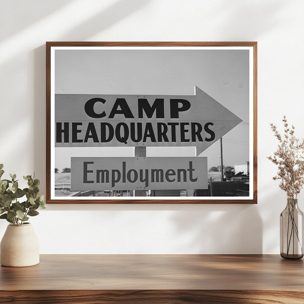 1940 San Diego Coast Artillery Camp Headquarters Sign