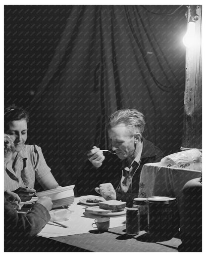 Carpenter Family Supper in Tent Home Mission Valley 1940
