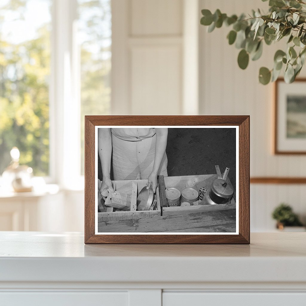 Carpenters Wife Unpacking Groceries in 1940 California