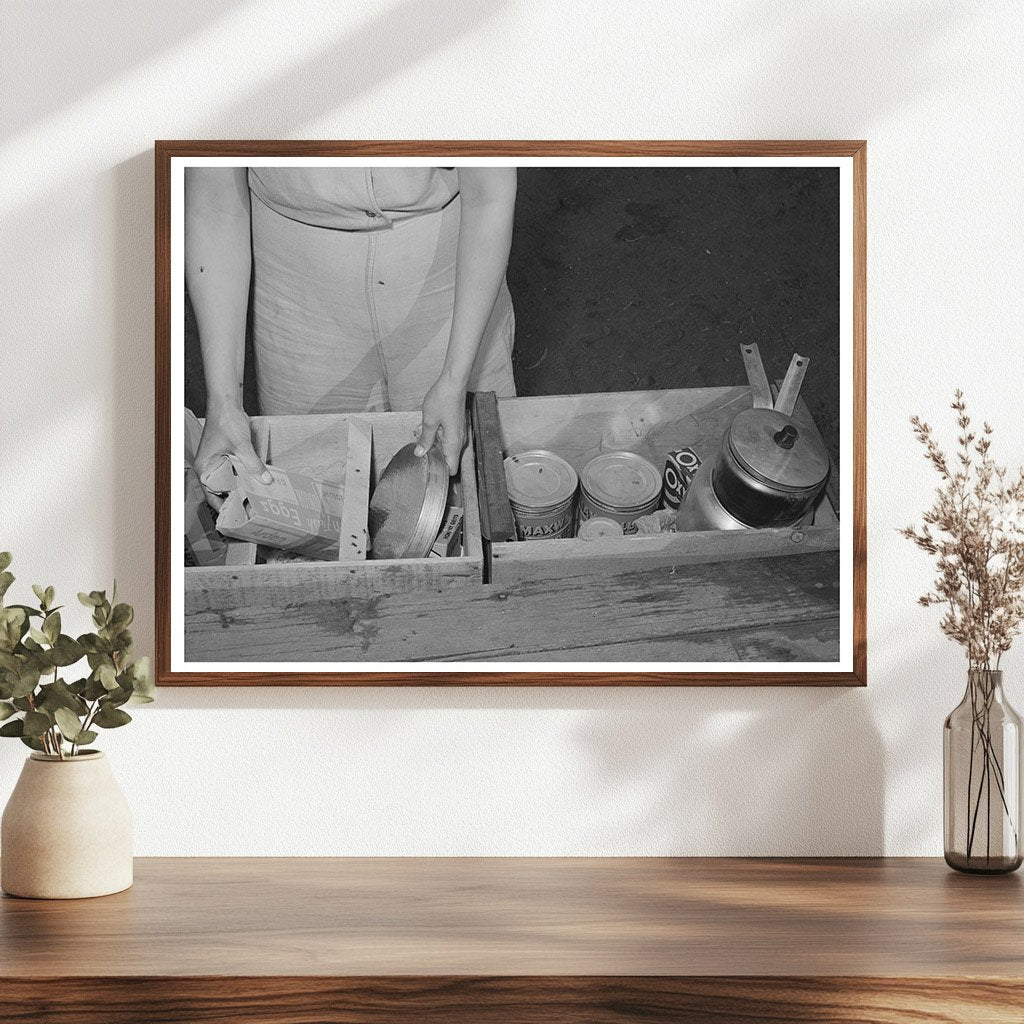 Carpenters Wife Unpacking Groceries in 1940 California