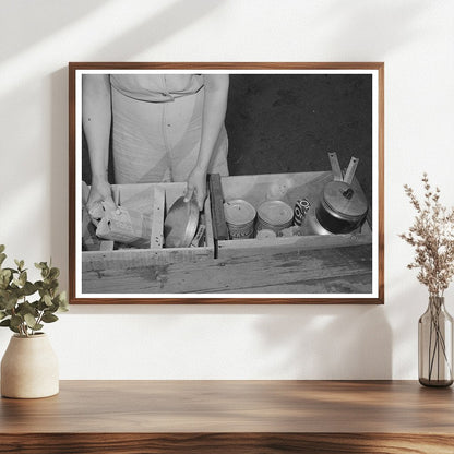 Carpenters Wife Unpacking Groceries in 1940 California