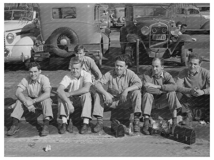 Workers Lunching Near Consolidated Airplane Factory 1940