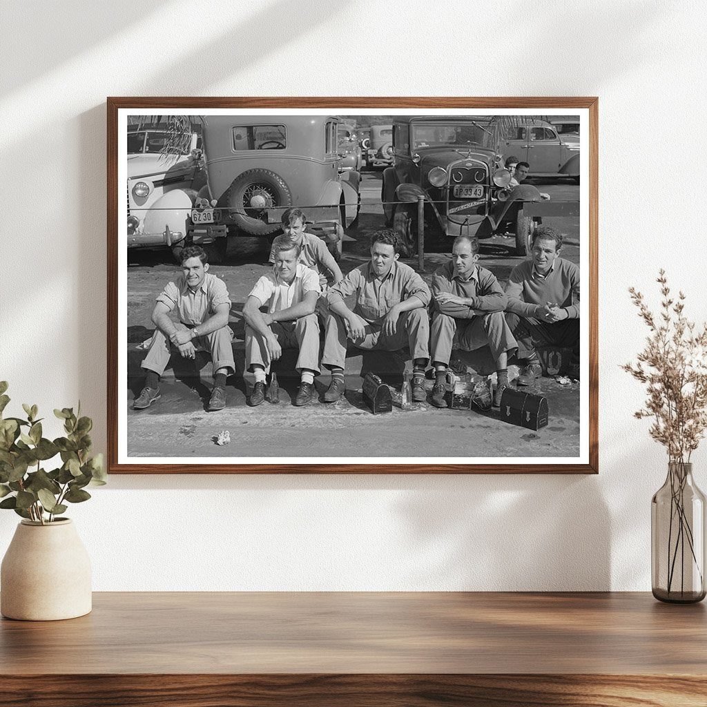 Workers Lunching Near Consolidated Airplane Factory 1940