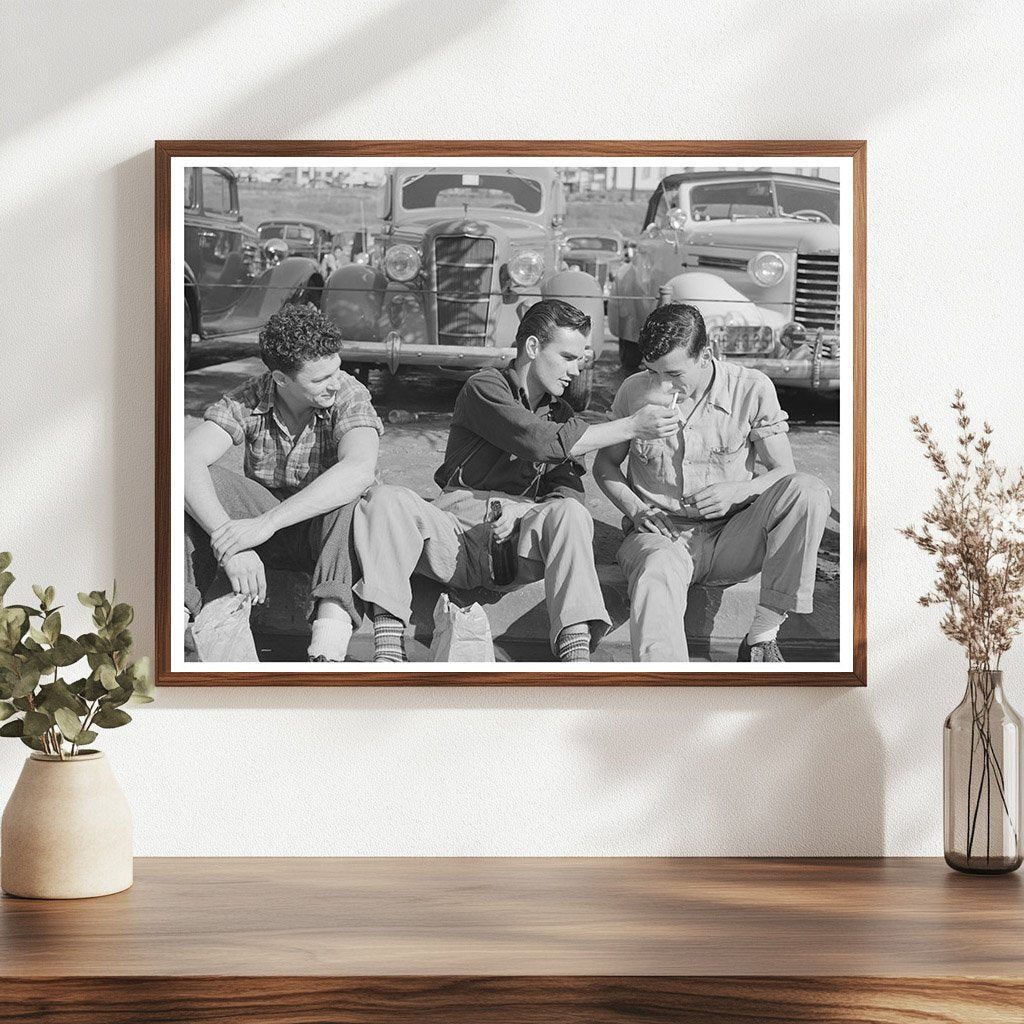 Workmen Lunch Break at Consolidated Airplane Factory 1940