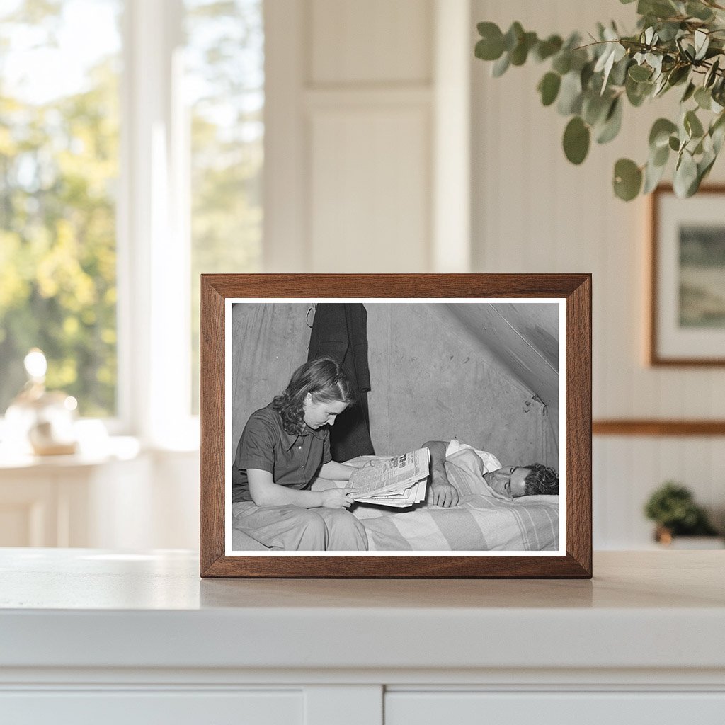 Concrete Worker Rests as Wife Searches for Apartments 1940