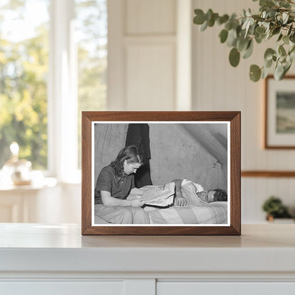 Concrete Worker Rests as Wife Searches for Apartments 1940