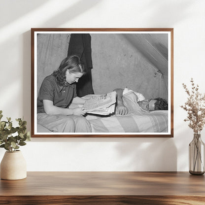 Concrete Worker Rests as Wife Searches for Apartments 1940