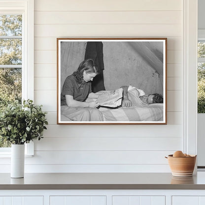 Concrete Worker Rests as Wife Searches for Apartments 1940