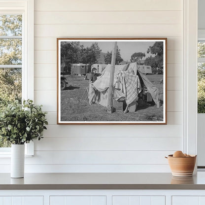 Vintage 1940 Blanket Drying in Pacific Beach California