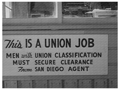 Union Sign at San Diego Coast Artillery December 1940