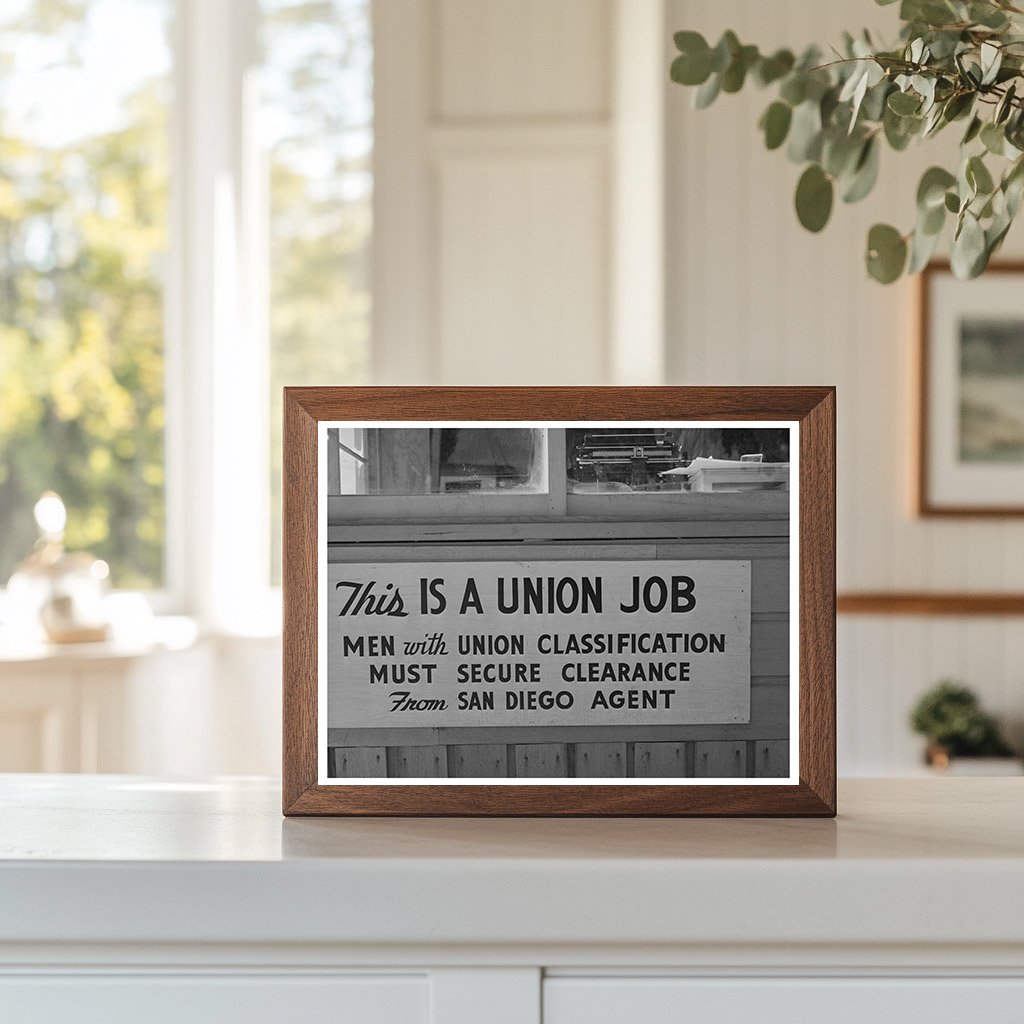 Union Sign at San Diego Coast Artillery December 1940