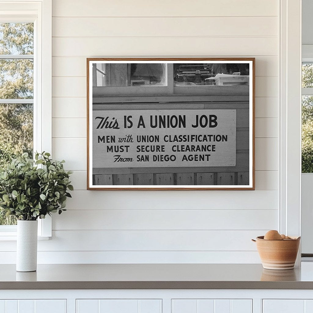 Union Sign at San Diego Coast Artillery December 1940