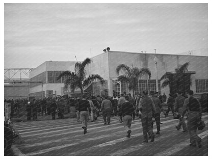 Workmen Arriving at Consolidated Aircraft December 1940