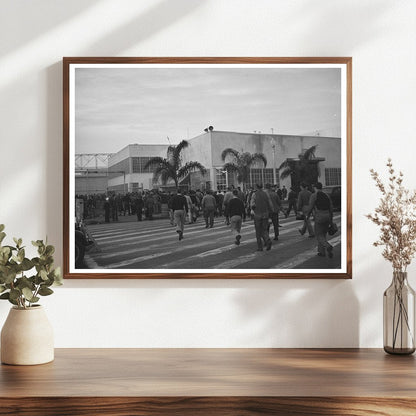 Workmen Arriving at Consolidated Aircraft December 1940