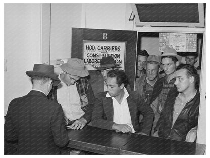 Workmen Awaiting Dispatch at Union Headquarters 1944