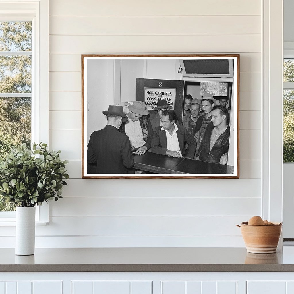 Workmen Awaiting Dispatch at Union Headquarters 1944
