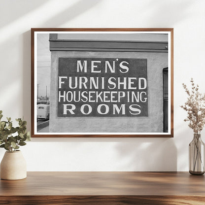 Rooms for Rent Sign San Diego December 1940