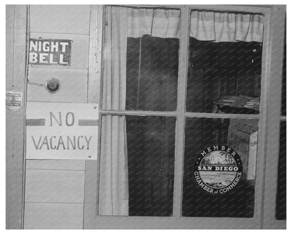 No Vacancy Sign San Diego Tourist Court December 1940
