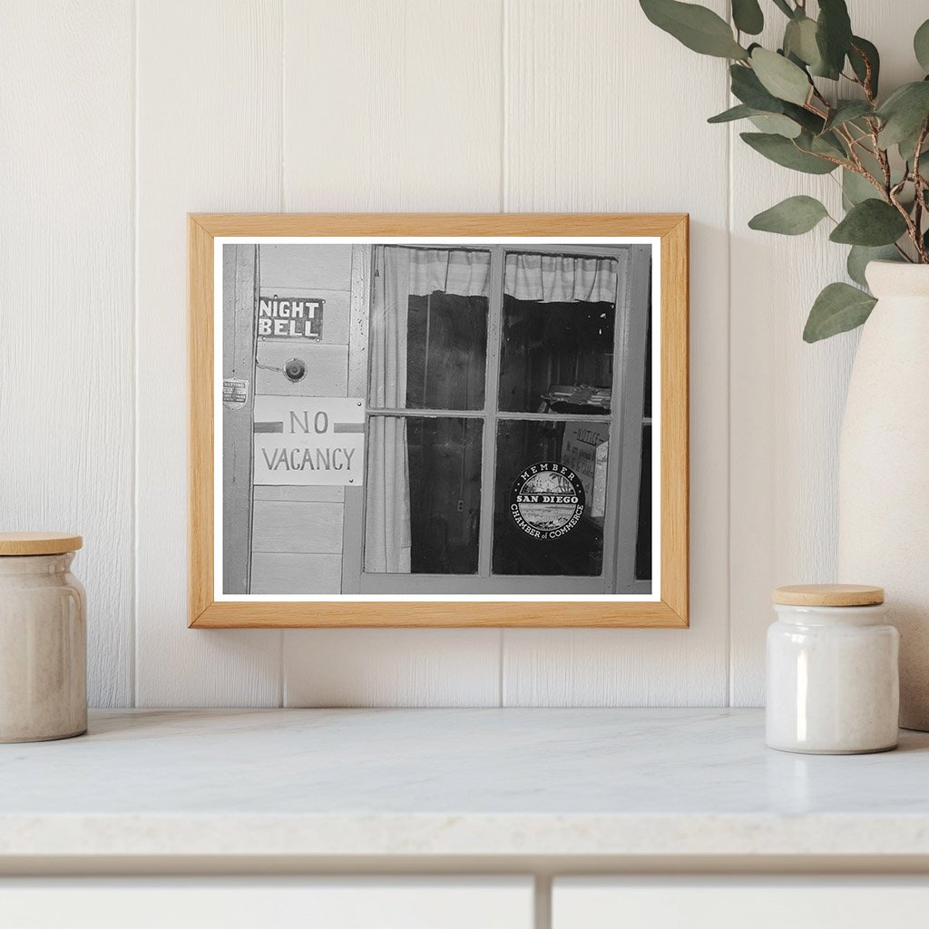 No Vacancy Sign San Diego Tourist Court December 1940