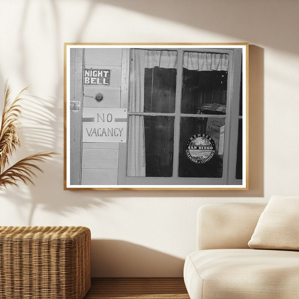 No Vacancy Sign San Diego Tourist Court December 1940