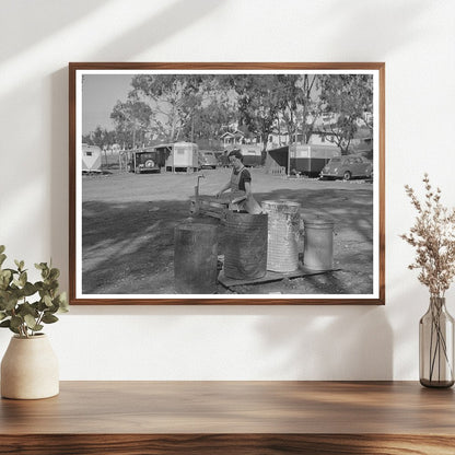 Garbage Cans at San Diego Trailer Camp December 1940